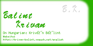 balint krivan business card